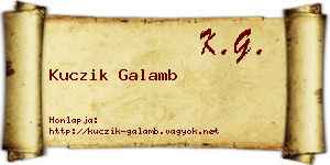 Kuczik Galamb névjegykártya